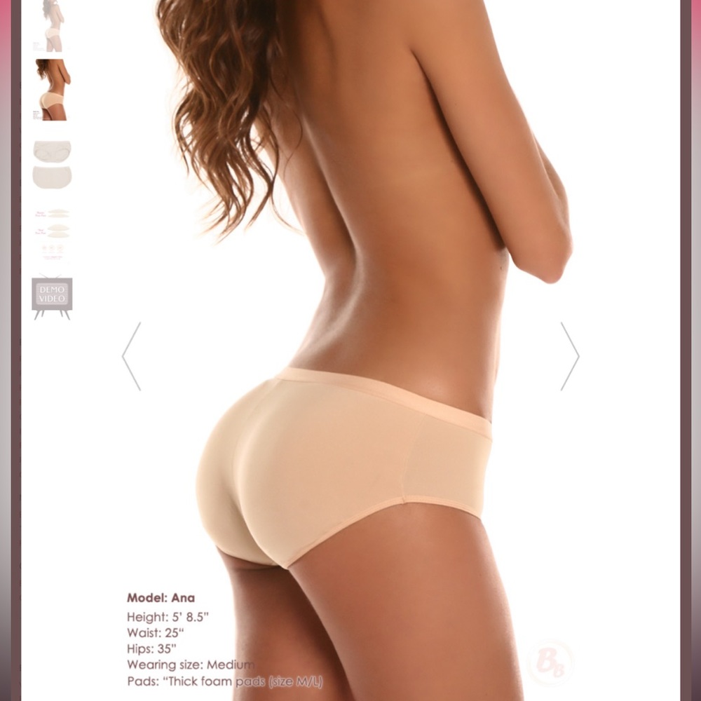 BubbleBuns Padded Bikini Panties - silicone pads.